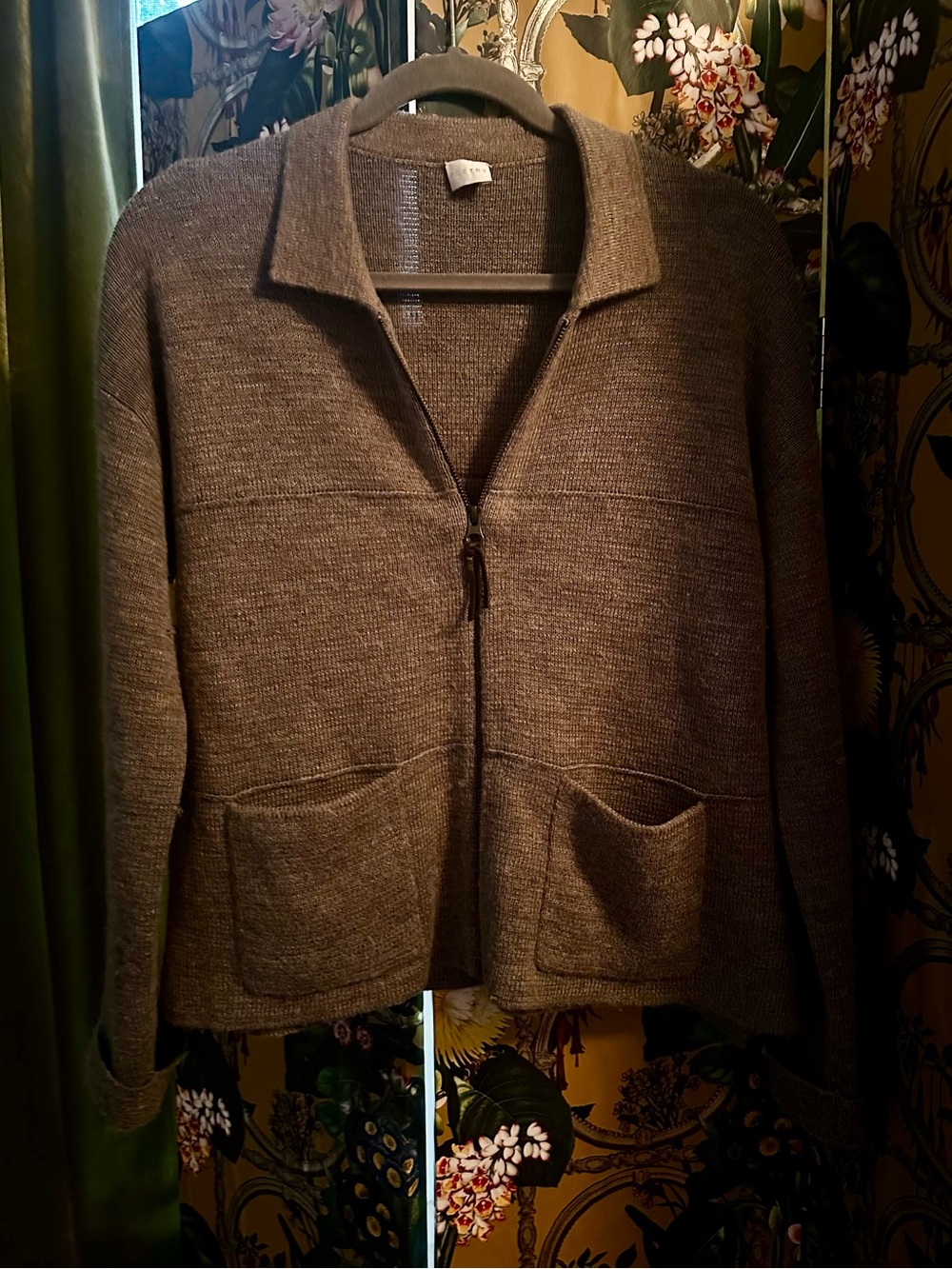 Poetry Baby Alpaca Blend Full Zip Knit Sweater Jacket Marled Sz 10 Pockets
